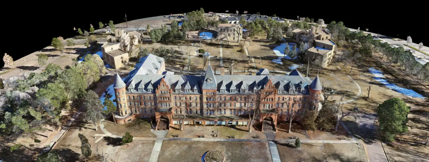 Map Maker 3D digital twin — campus aerial